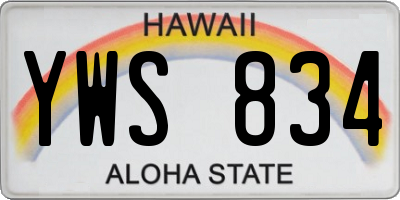 HI license plate YWS834