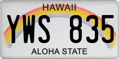 HI license plate YWS835