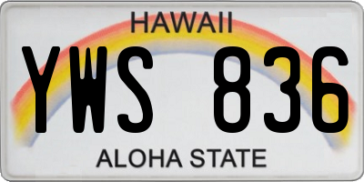 HI license plate YWS836