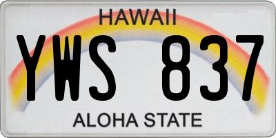 HI license plate YWS837