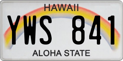 HI license plate YWS841