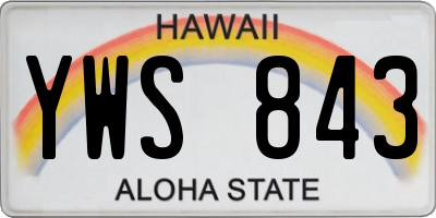 HI license plate YWS843