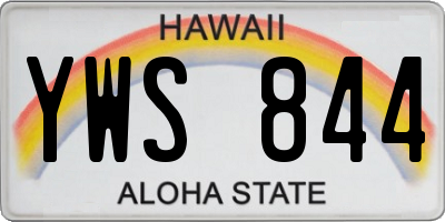 HI license plate YWS844