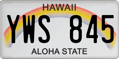 HI license plate YWS845