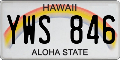 HI license plate YWS846