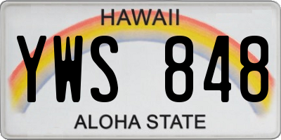 HI license plate YWS848