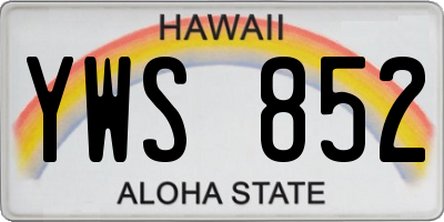 HI license plate YWS852