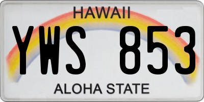 HI license plate YWS853