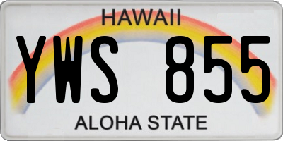 HI license plate YWS855