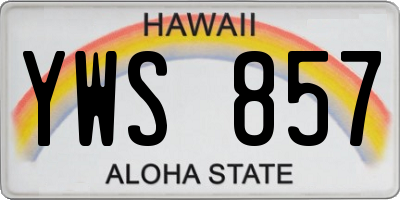 HI license plate YWS857