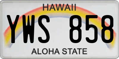 HI license plate YWS858