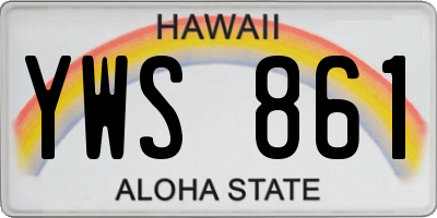 HI license plate YWS861