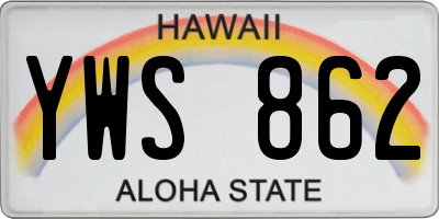 HI license plate YWS862