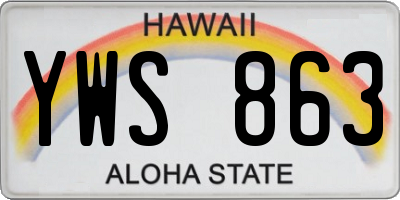 HI license plate YWS863