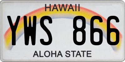 HI license plate YWS866