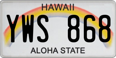 HI license plate YWS868