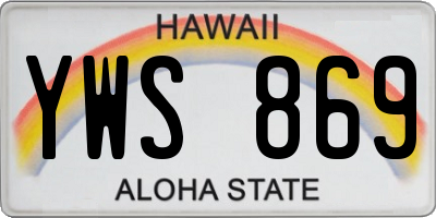 HI license plate YWS869