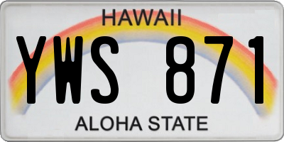 HI license plate YWS871