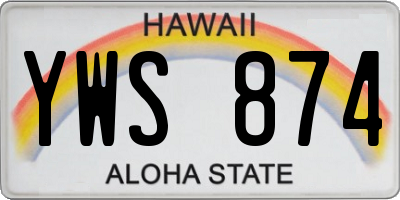 HI license plate YWS874