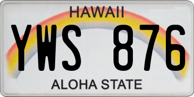 HI license plate YWS876