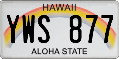 HI license plate YWS877