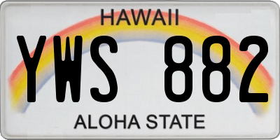 HI license plate YWS882