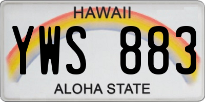 HI license plate YWS883