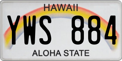 HI license plate YWS884