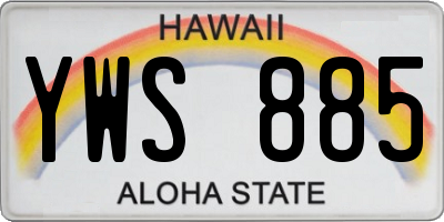HI license plate YWS885