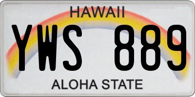 HI license plate YWS889