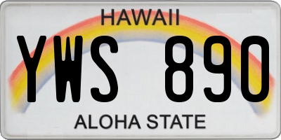 HI license plate YWS890