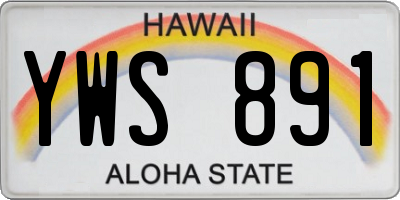 HI license plate YWS891