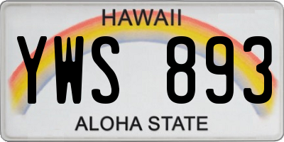 HI license plate YWS893
