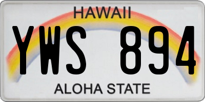 HI license plate YWS894