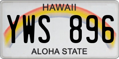 HI license plate YWS896