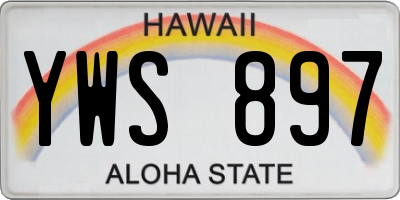HI license plate YWS897