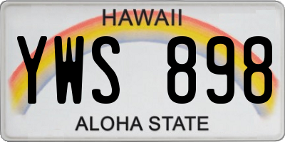 HI license plate YWS898
