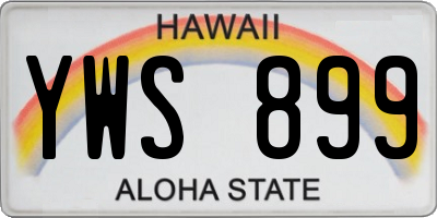 HI license plate YWS899