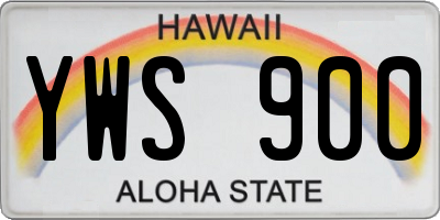 HI license plate YWS900