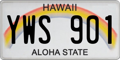 HI license plate YWS901