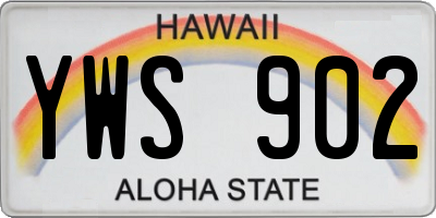 HI license plate YWS902