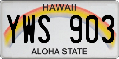 HI license plate YWS903