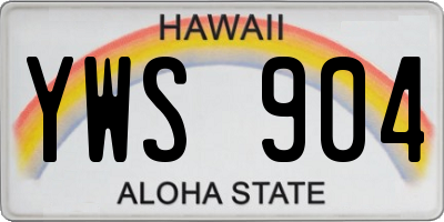 HI license plate YWS904