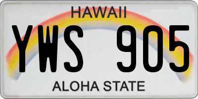 HI license plate YWS905