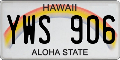 HI license plate YWS906