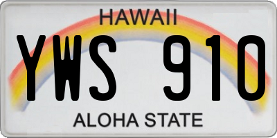 HI license plate YWS910