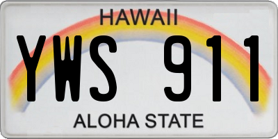 HI license plate YWS911
