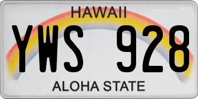 HI license plate YWS928