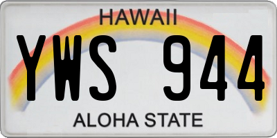 HI license plate YWS944