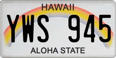HI license plate YWS945